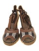 Burberry Canvas Plaid Print Slingback Pumps