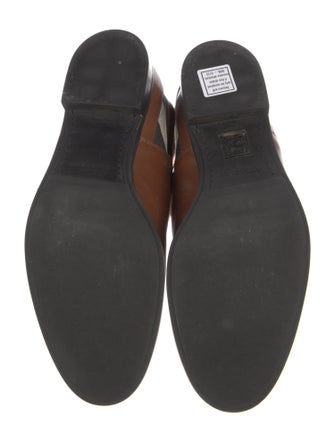 Burberry House Check Pattern Leather Chelsea Boots