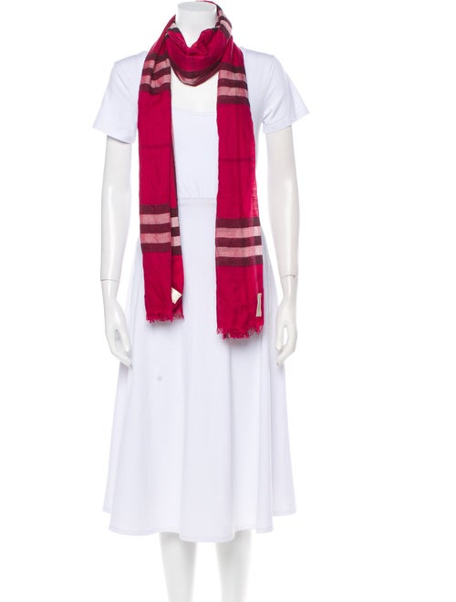 Burberry Wool Plaid Print Scarf
