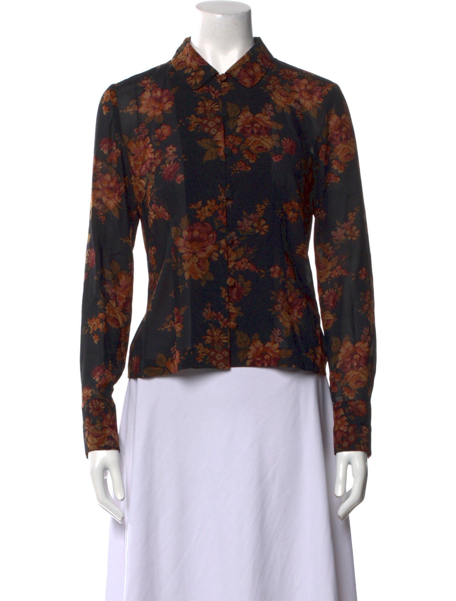 Burberry's Vintage Floral Print Button-Up Top