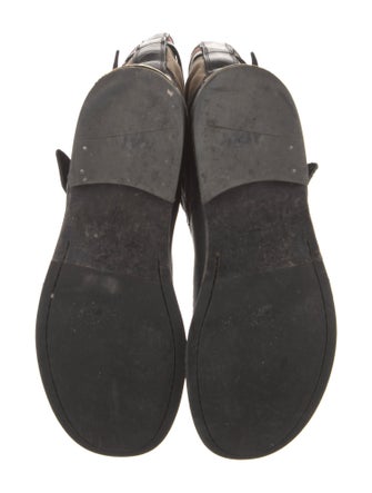 Burberry Nova Check Pattern Leather Moto Boots