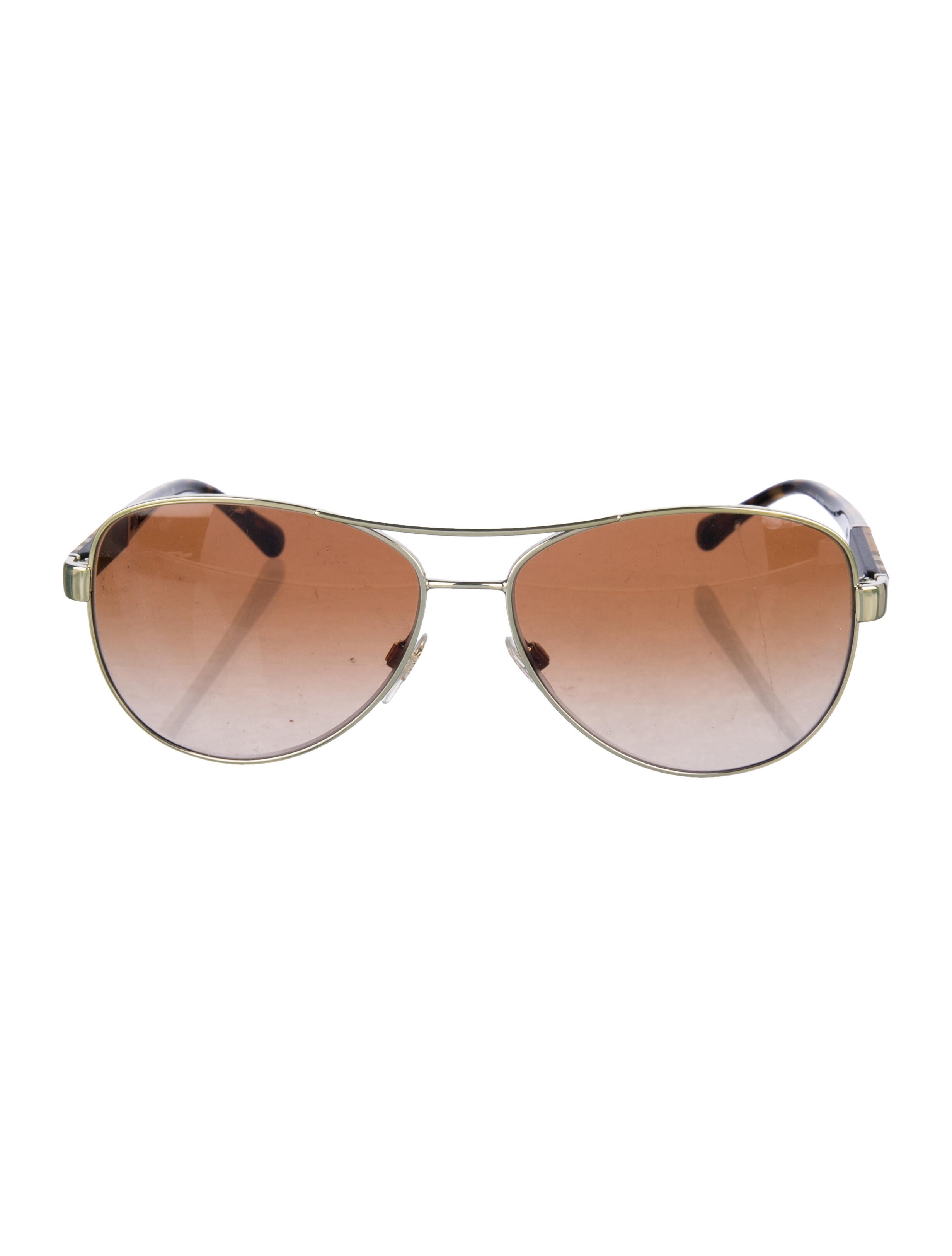 Burberry Nova Check Pattern Aviator Sunglasses