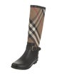Burberry Canvas Plaid Print Boots