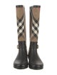 Burberry Canvas Plaid Print Boots