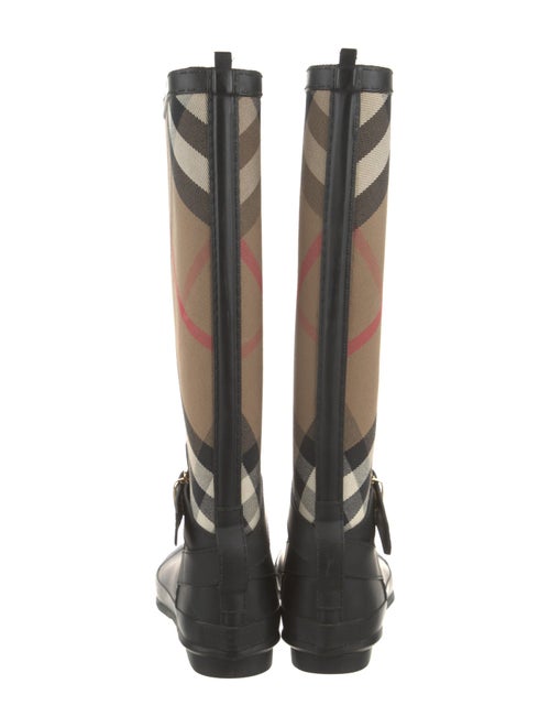 Burberry Canvas Plaid Print Boots
