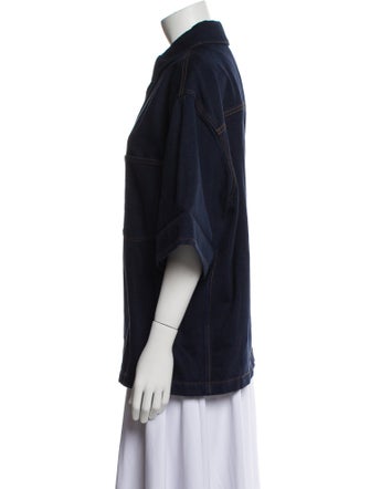 Burberry Three-Quarter Sleeve Button-Up Top