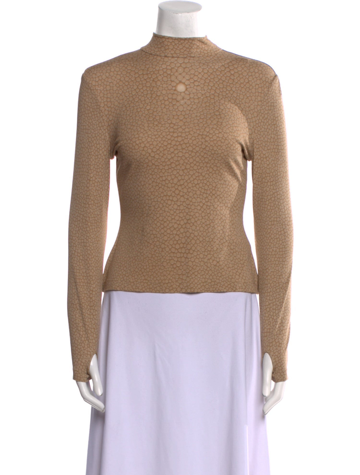 Burberry Mock Neck Long Sleeve Top