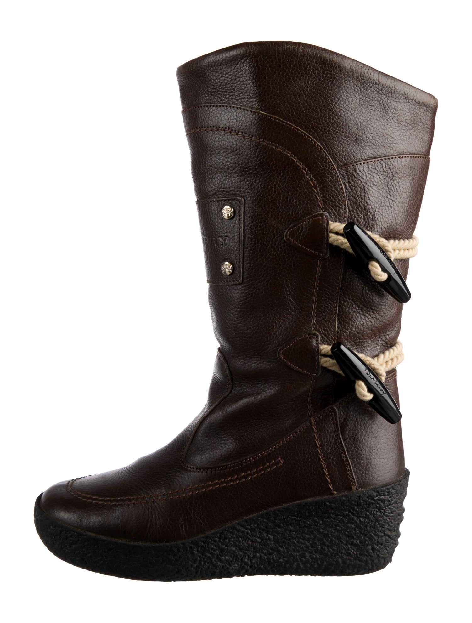 Burberry Leather Lace-Up Boots