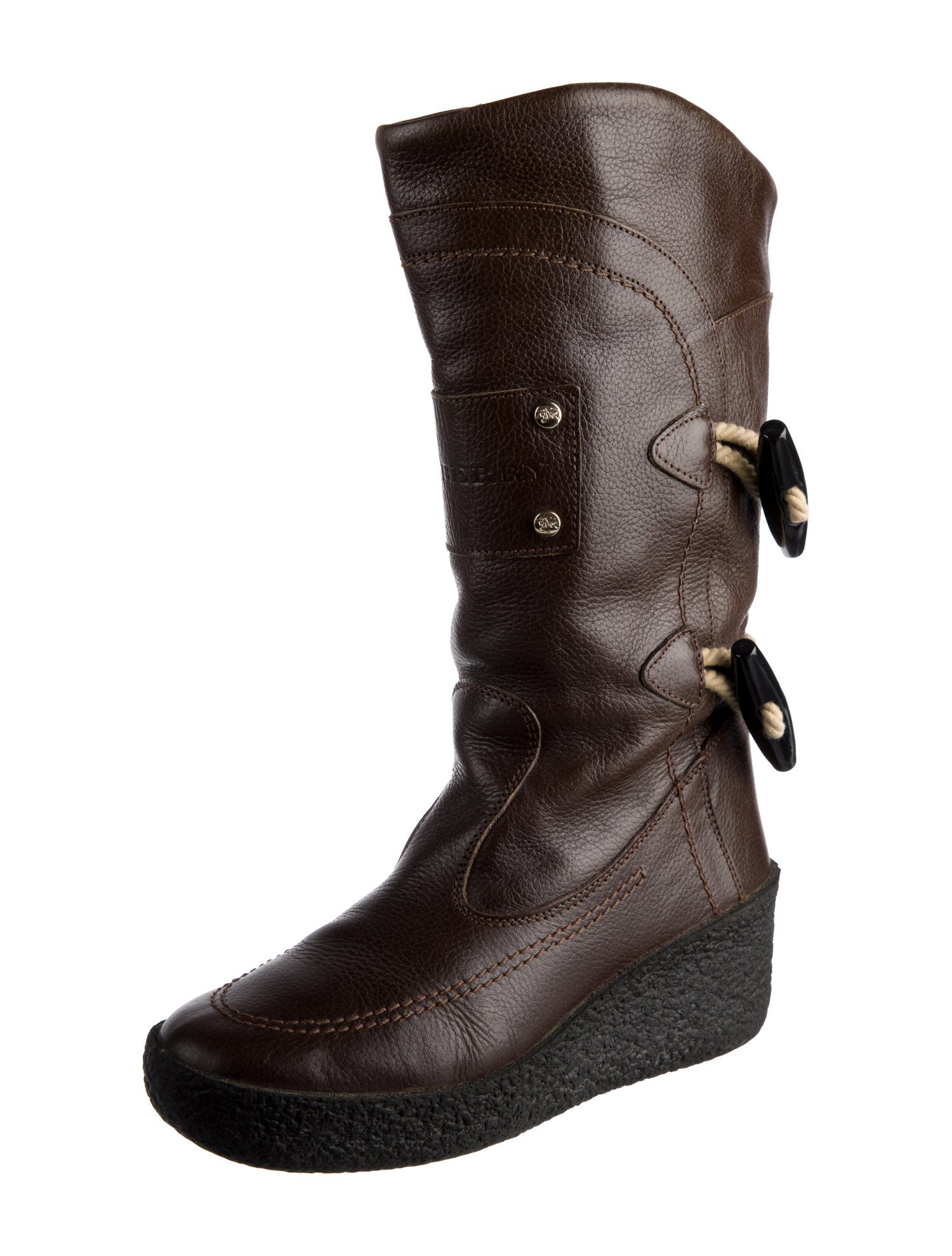 Burberry Leather Lace-Up Boots