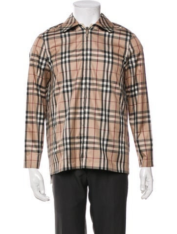 Burberry Outerwear Plaid Print Blazer M