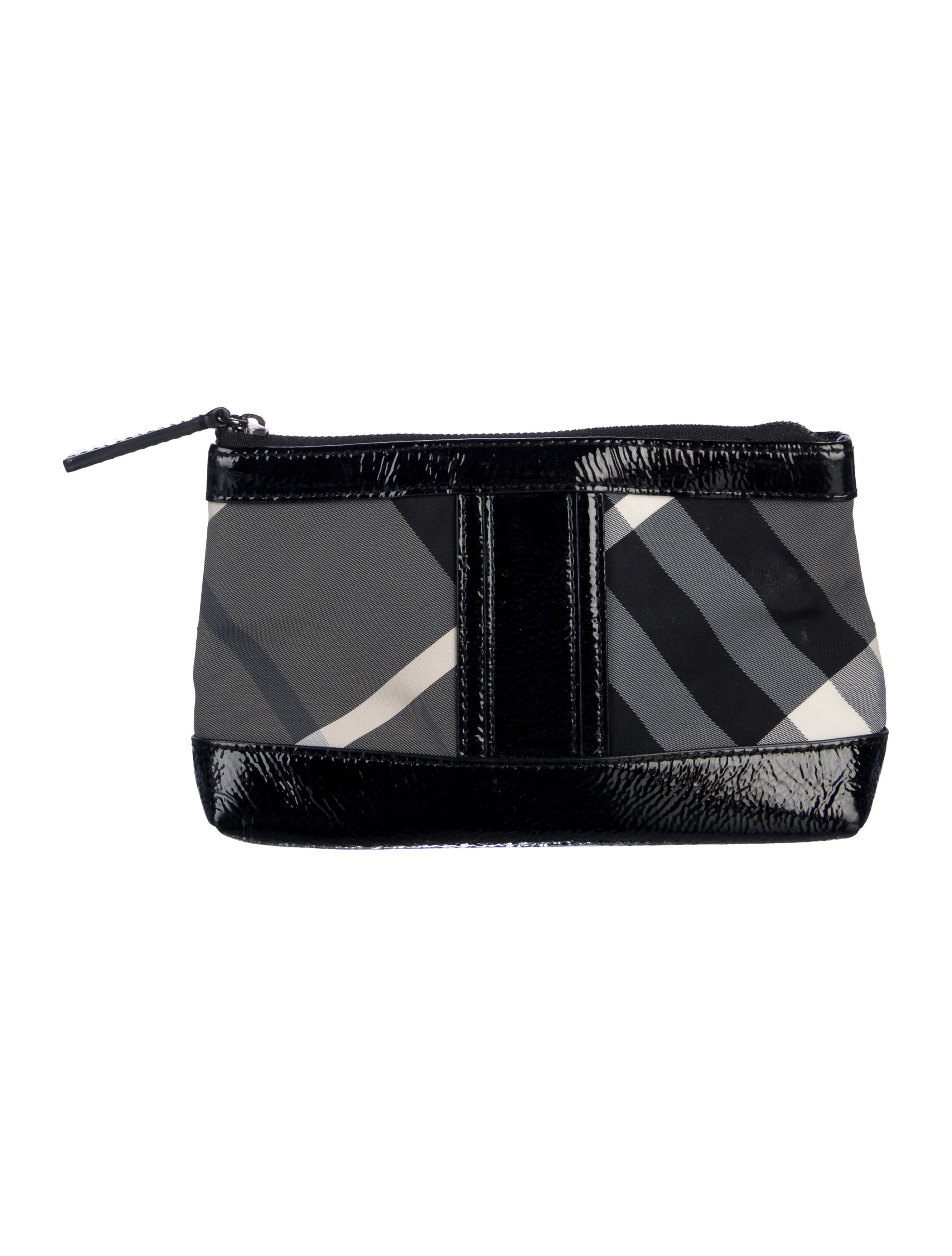 Burberry Smoke Check Leather-Trimmed Nylon Cosmetic Bag