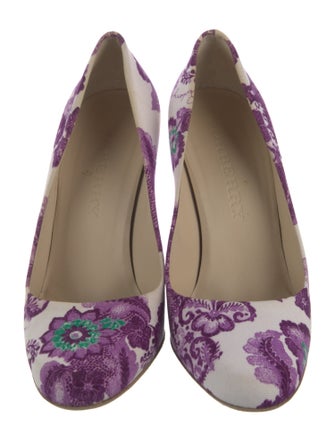 Burberry Canvas Floral Print Pumps