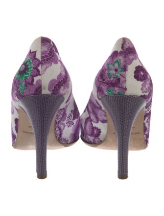 Burberry Canvas Floral Print Pumps