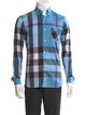 Burberry Plaid Print Long Sleeve Shirt