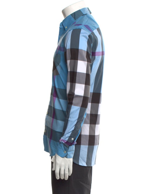 Burberry Plaid Print Long Sleeve Shirt