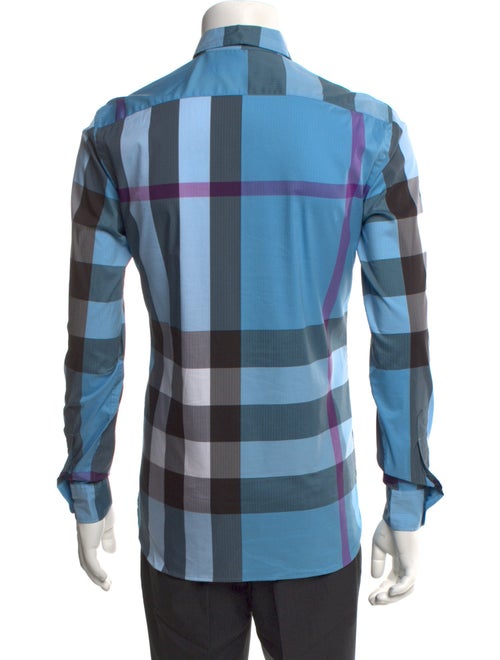 Burberry Plaid Print Long Sleeve Shirt