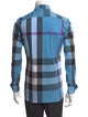 Burberry Plaid Print Long Sleeve Shirt