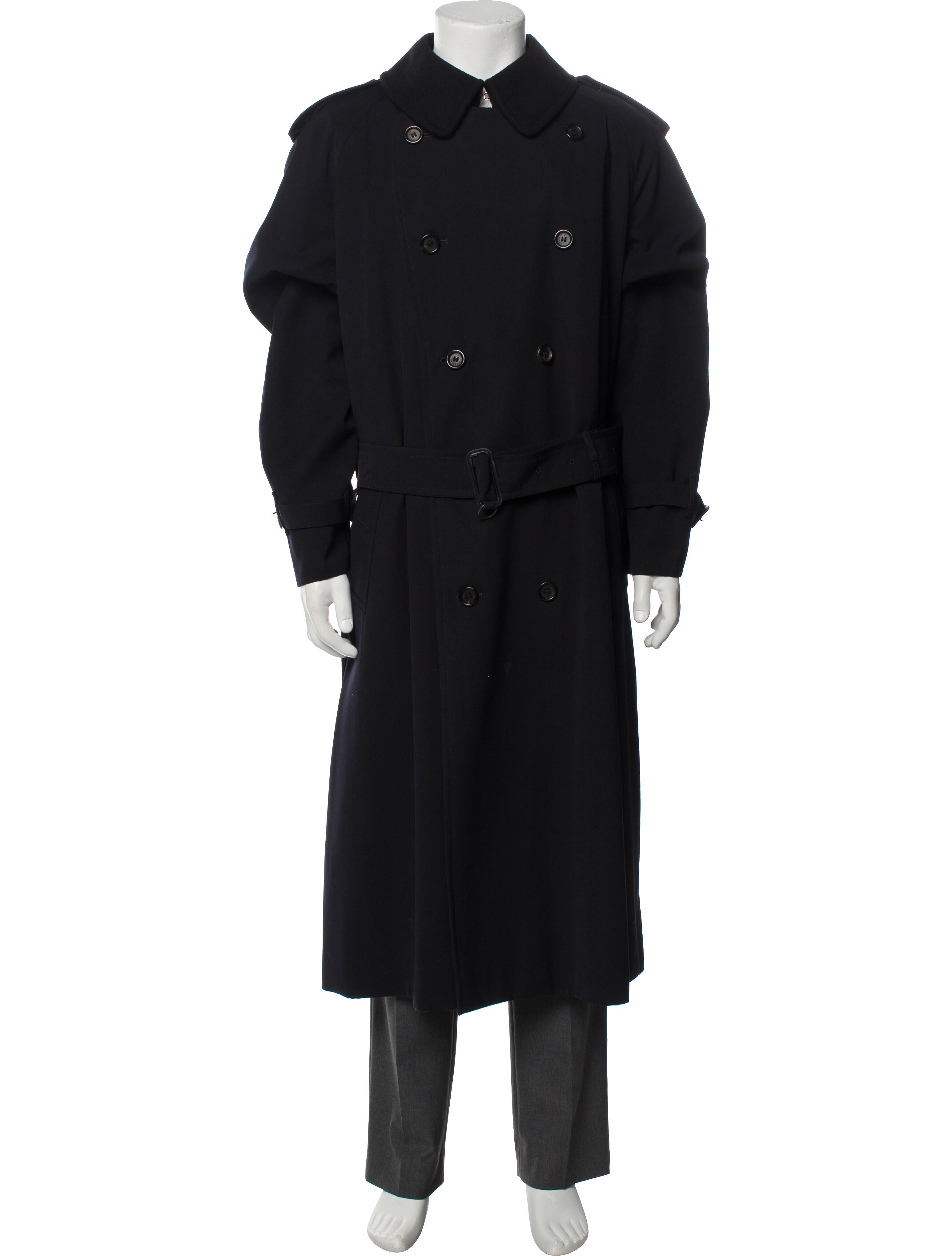 Burberry Nova Check Pattern Wool Trench Coat