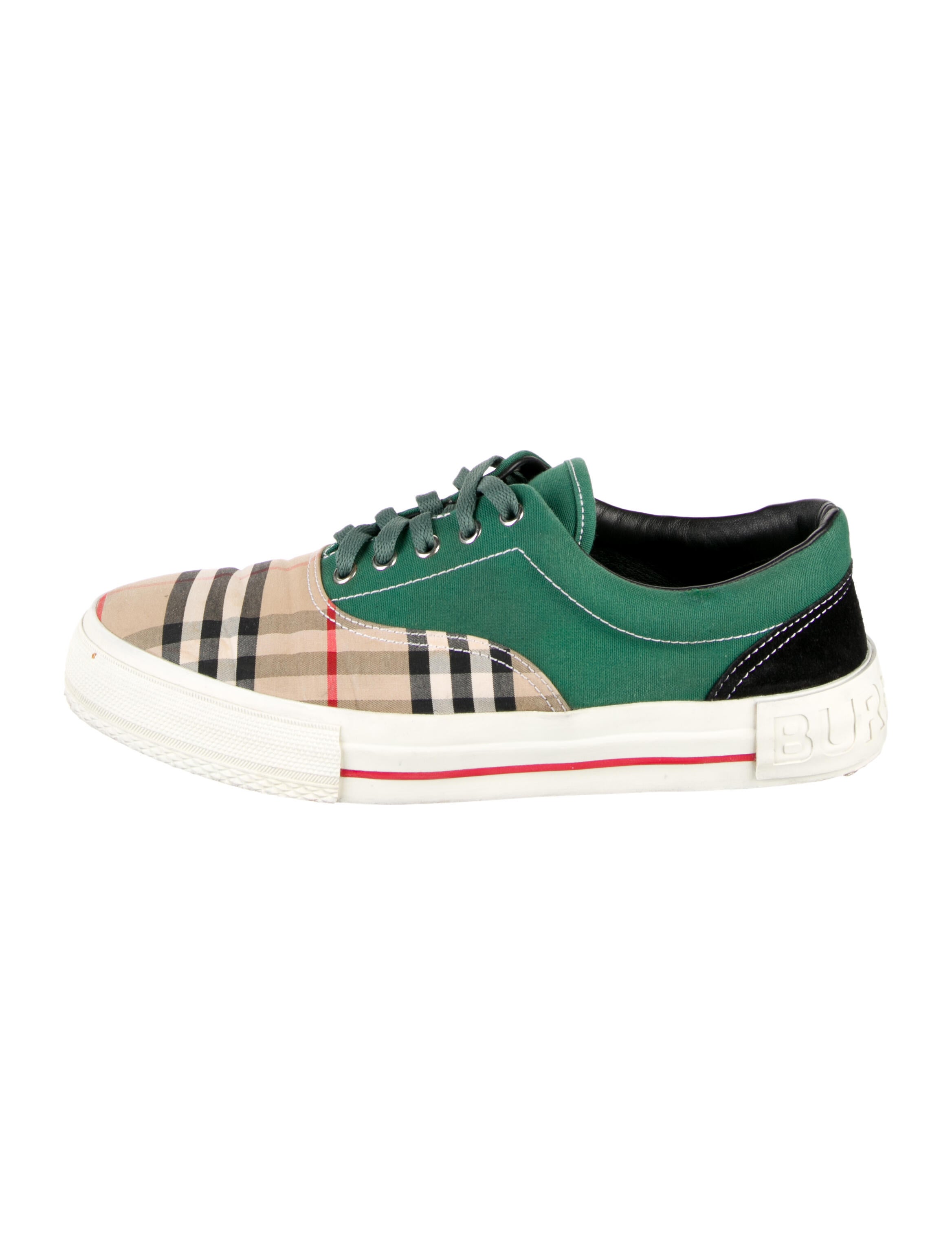 Burberry Nova Check Pattern Canvas Sneakers