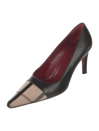 Burberry Leather Tweed Pattern Pumps