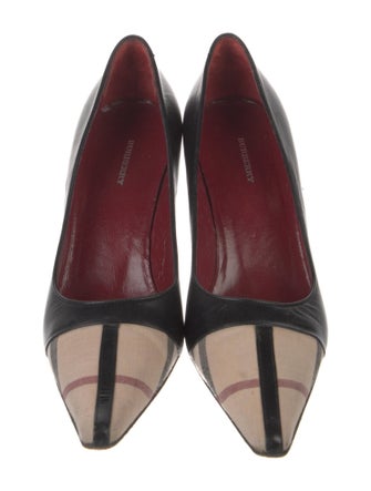 Burberry Leather Tweed Pattern Pumps