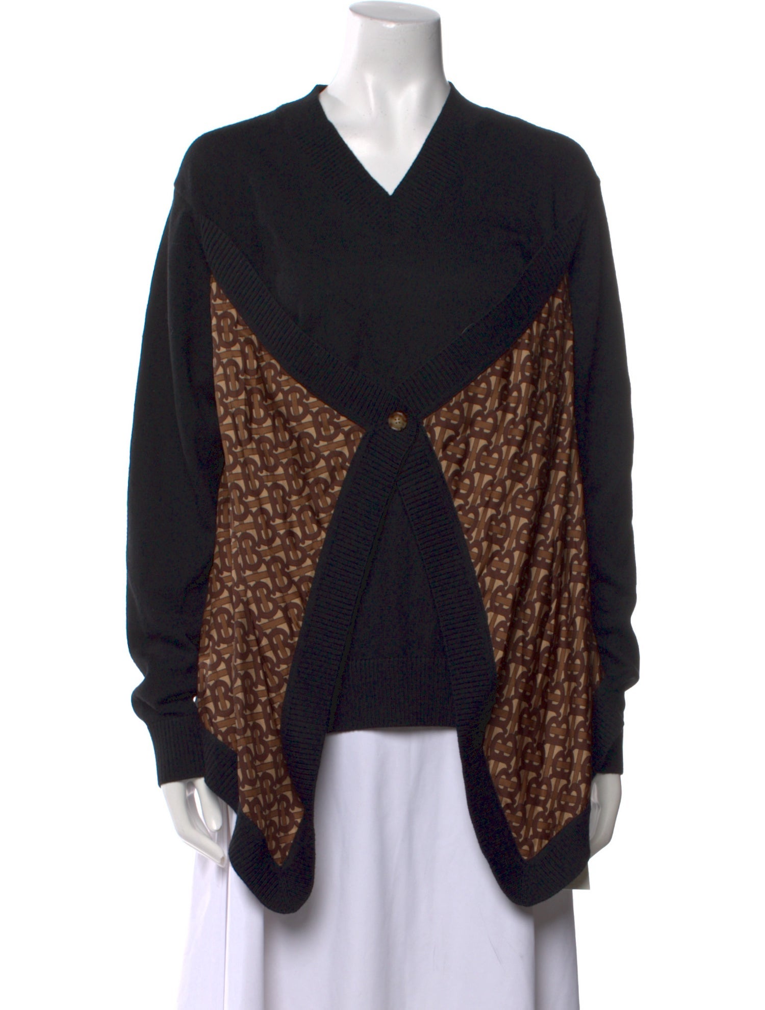 Burberry Merino Wool Colorblock Pattern Sweater