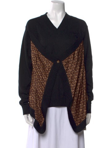 Burberry Knitwear Merino Wool Colorblock Pattern Sweater M