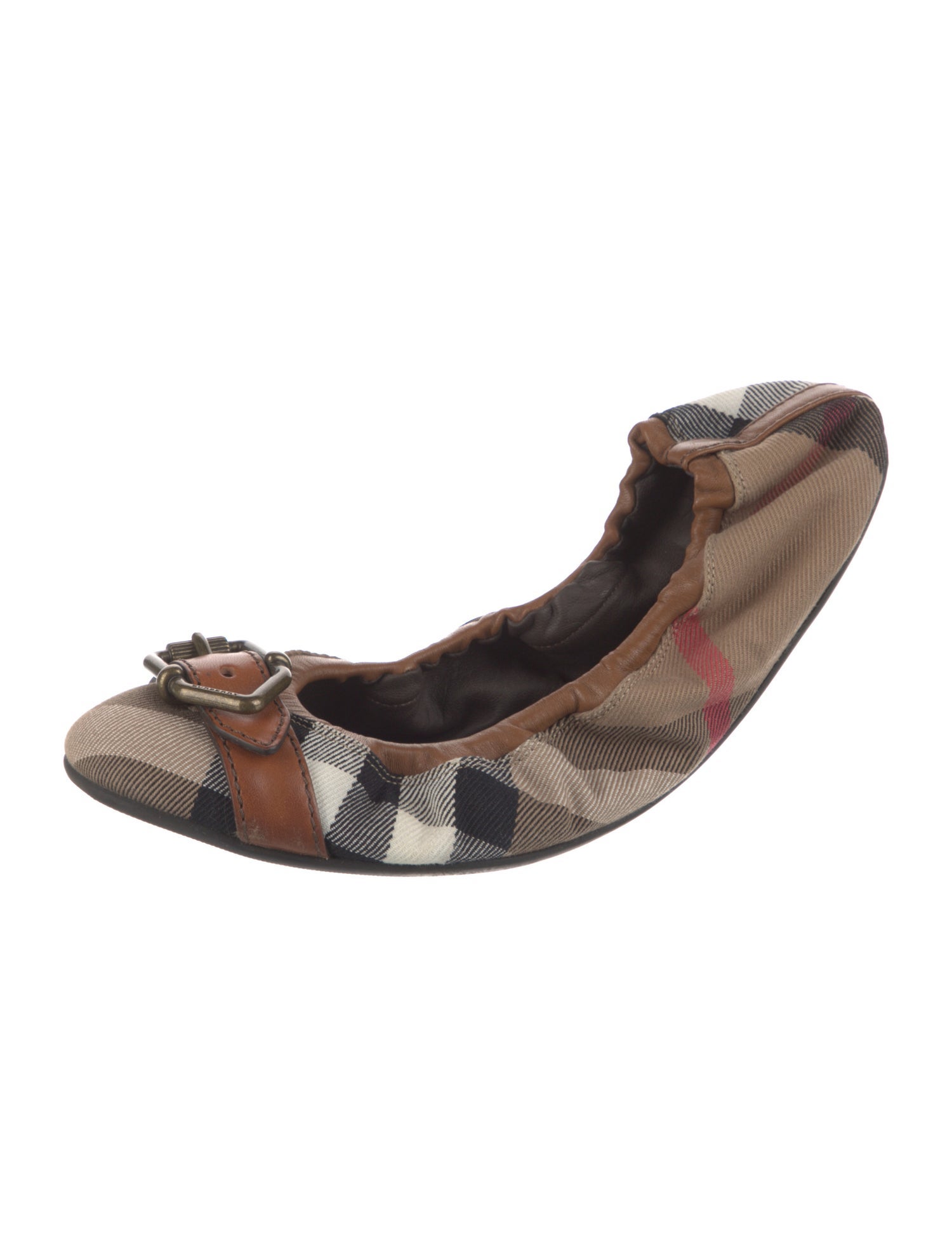 Burberry Nova Check Pattern Canvas Ballet Flats