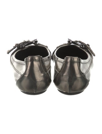 Burberry Nova Check Pattern Patent Leather Ballet Flats