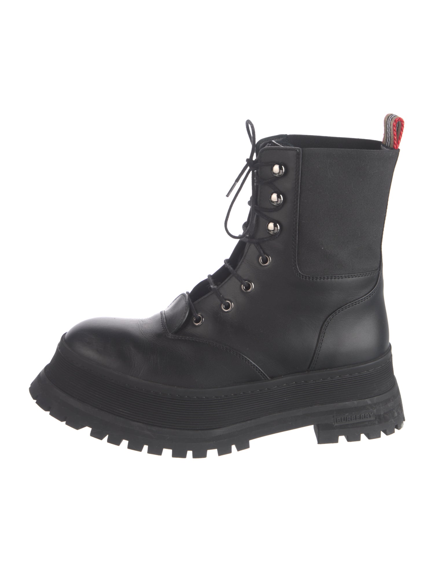 Burberry Patent Leather Combat Boots