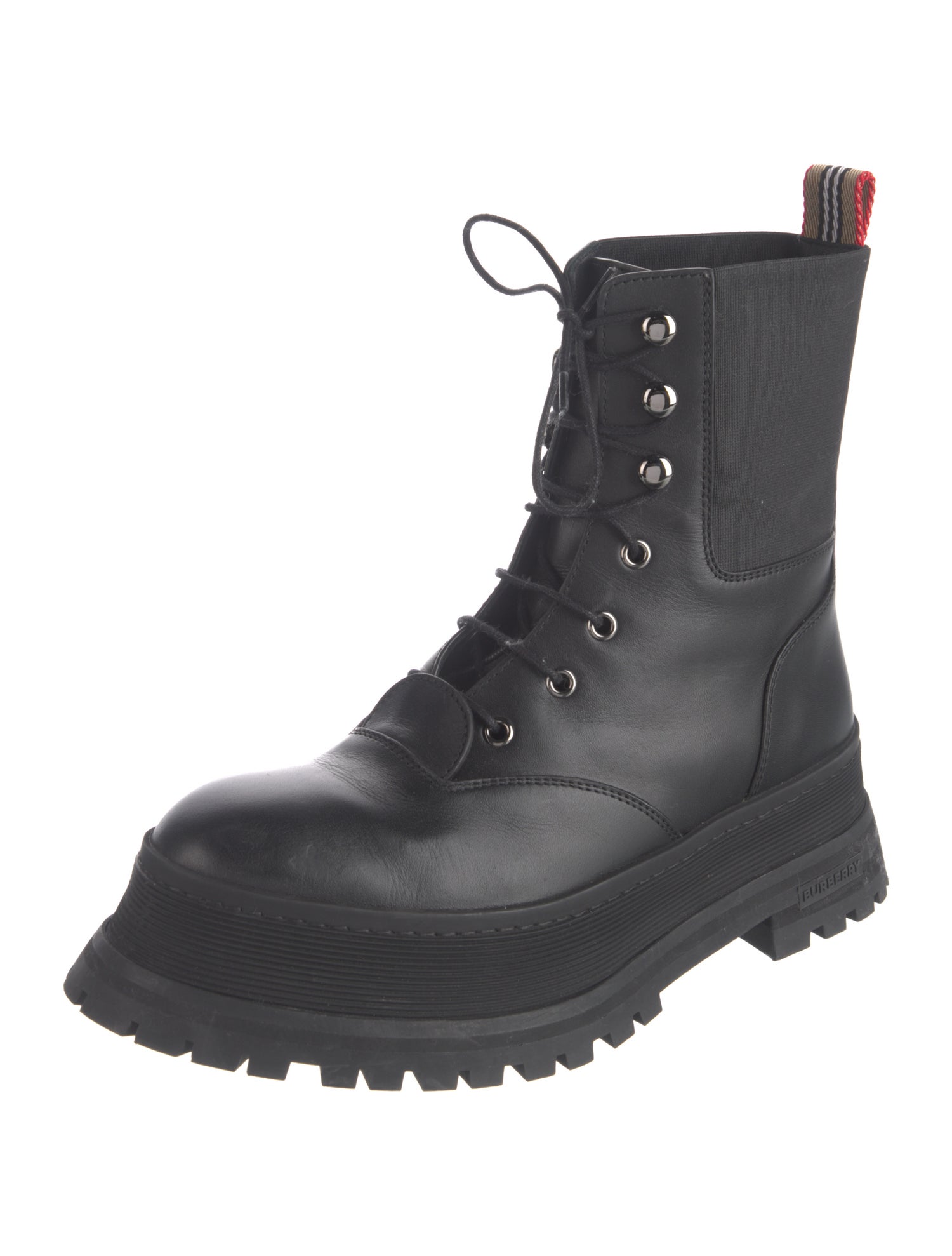 Burberry Patent Leather Combat Boots