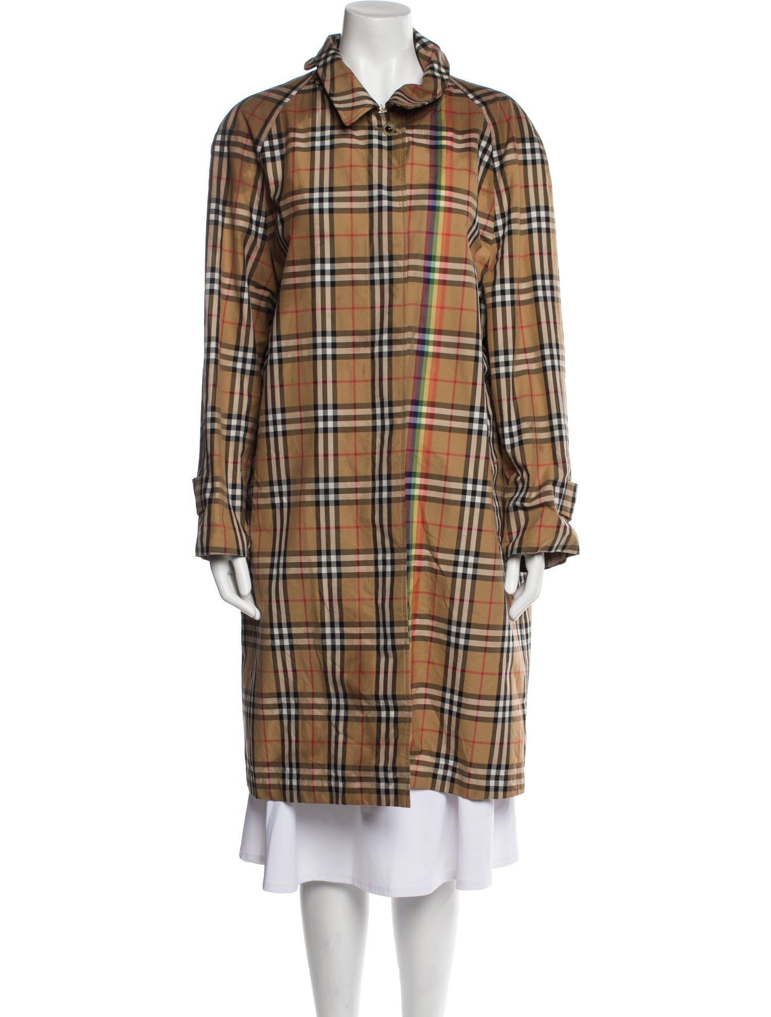 Burberry Plaid Print Coat