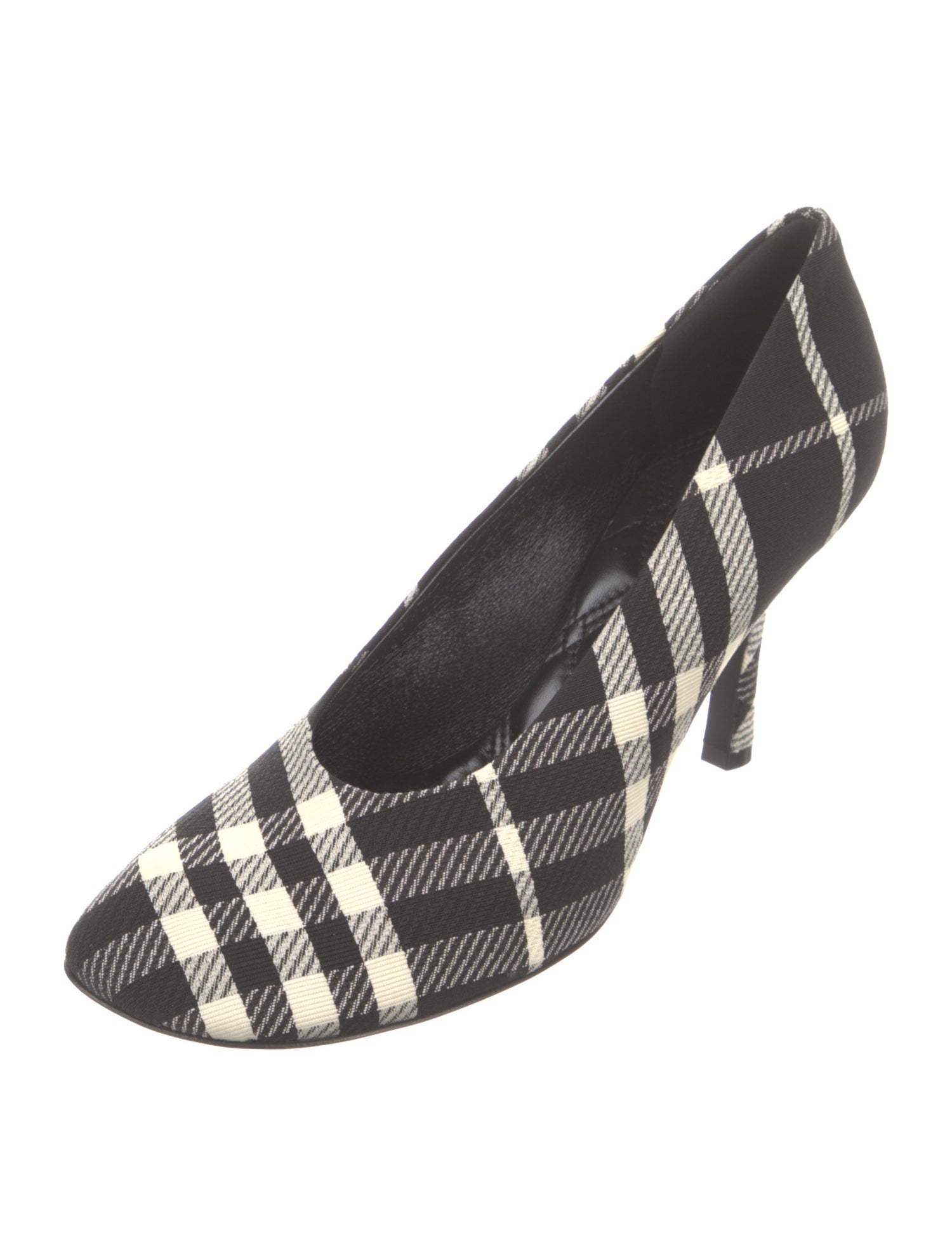 Burberry Nylon Plaid Print Pumps w/ Tags