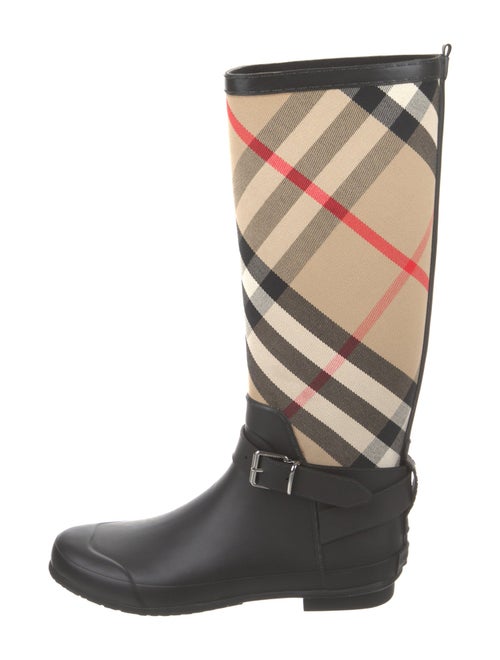 Burberry Rubber Plaid Print Rain Boots