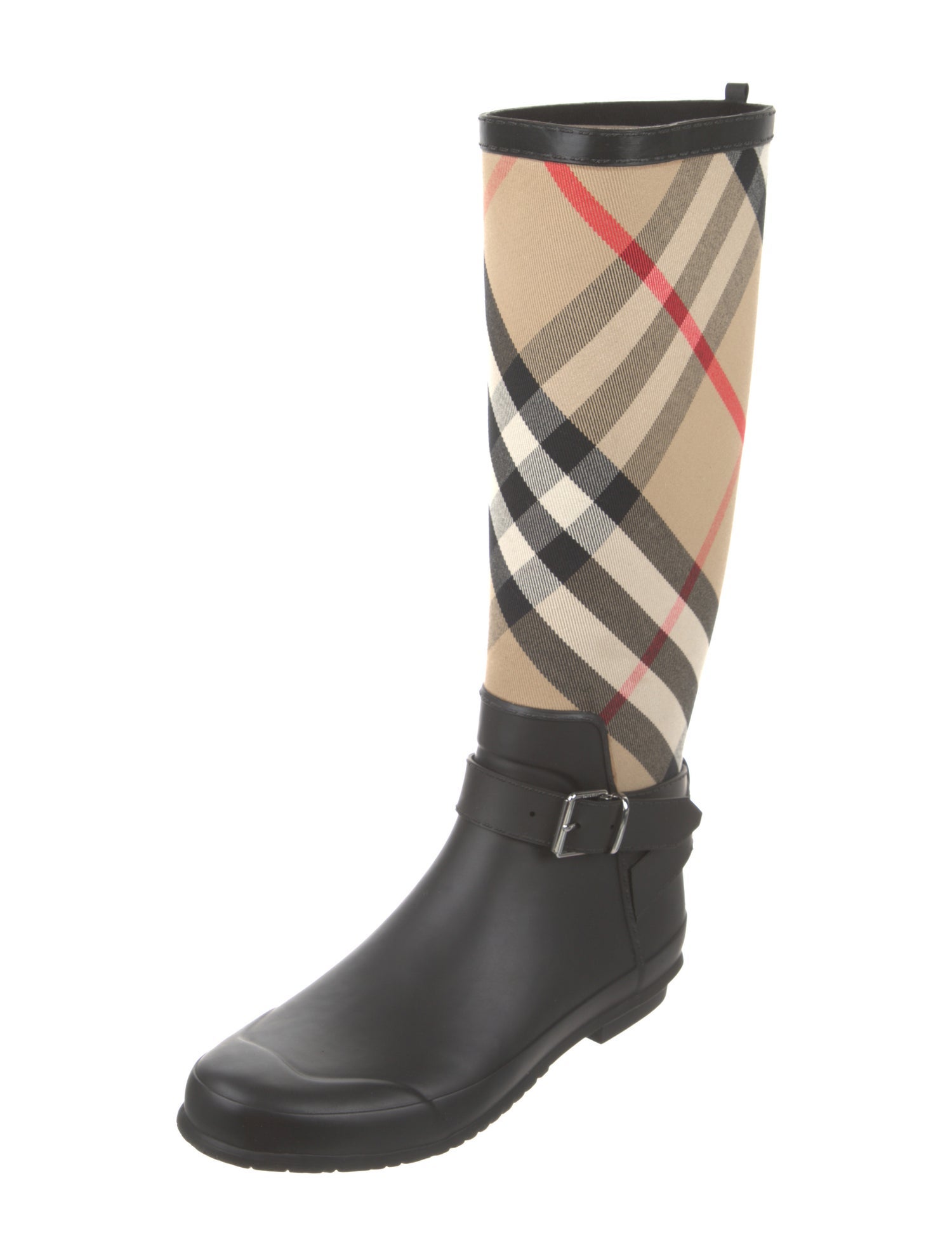 Burberry Rubber Plaid Print Rain Boots