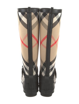 Burberry Rubber Plaid Print Rain Boots