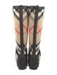 Burberry Rubber Plaid Print Rain Boots