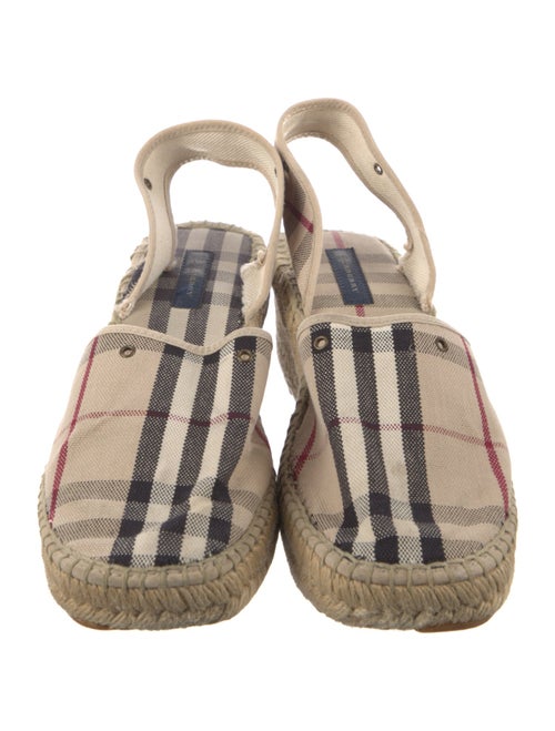 Burberry Canvas Plaid Print Slingback Pumps