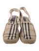 Burberry Canvas Plaid Print Slingback Pumps