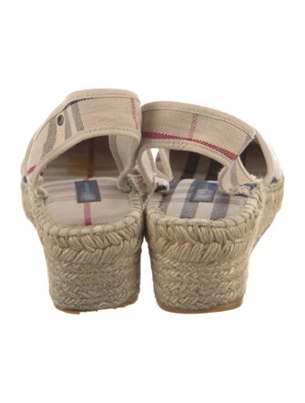Burberry Canvas Plaid Print Slingback Pumps