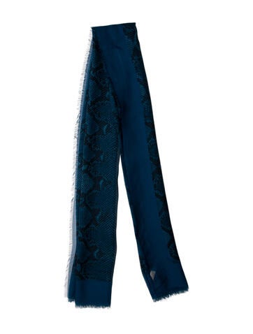 Burberry Scarves and Shawls Lambswool Animal Print Scarf