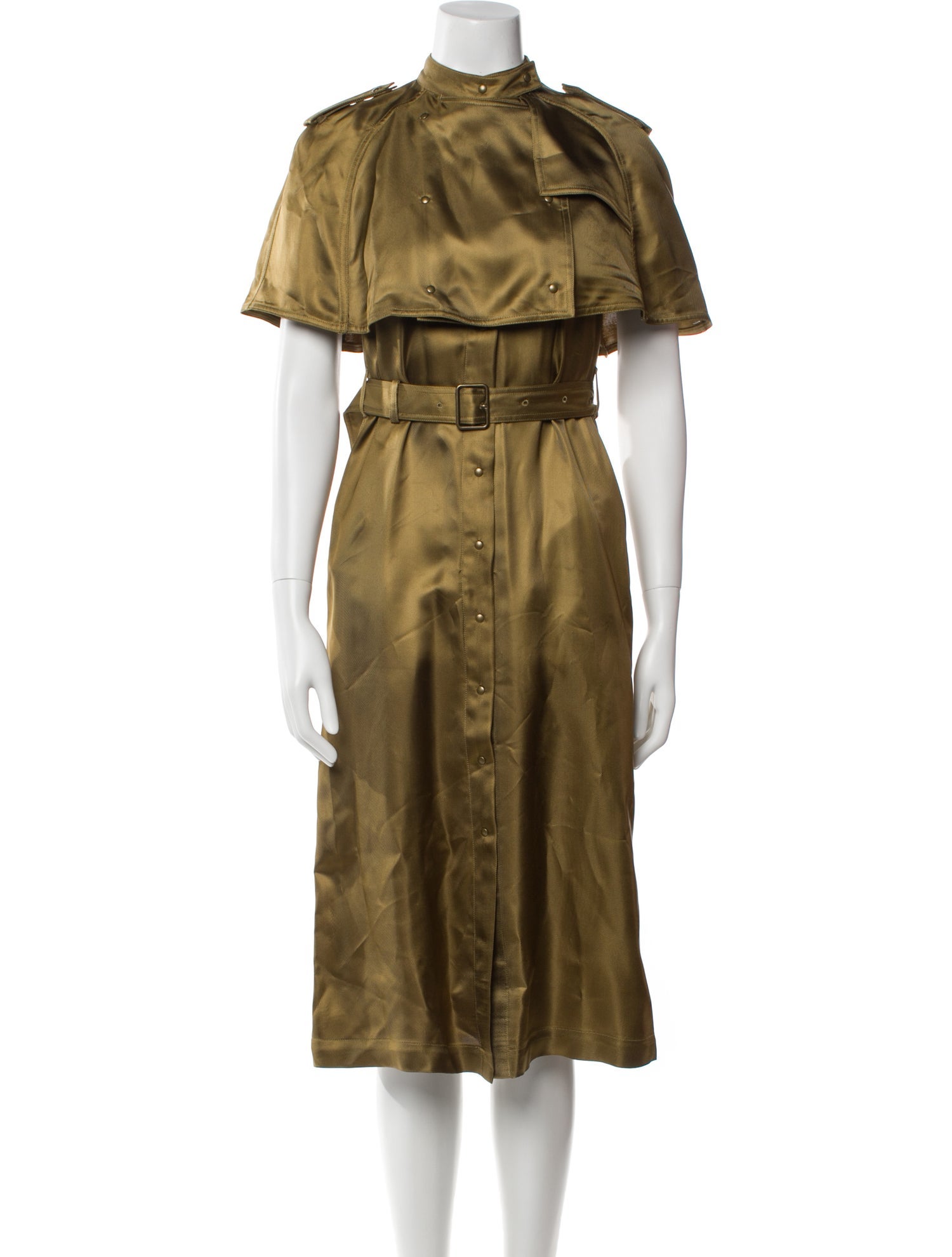 Burberry Mock Neck Midi Length Dress