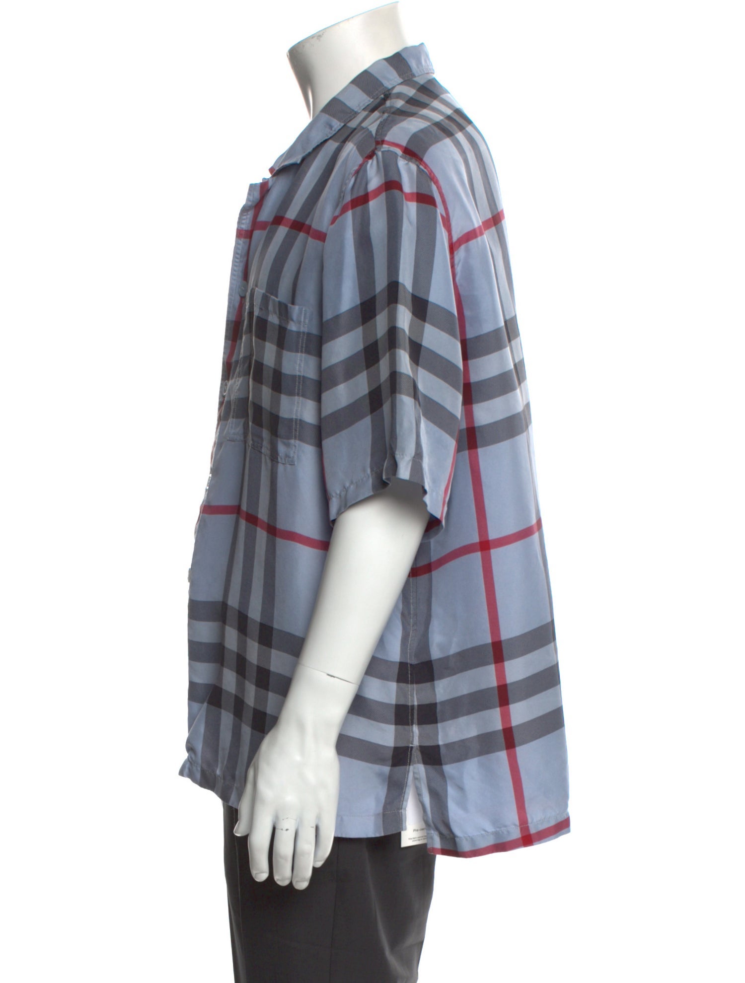 Burberry Silk Plaid Print Shirt