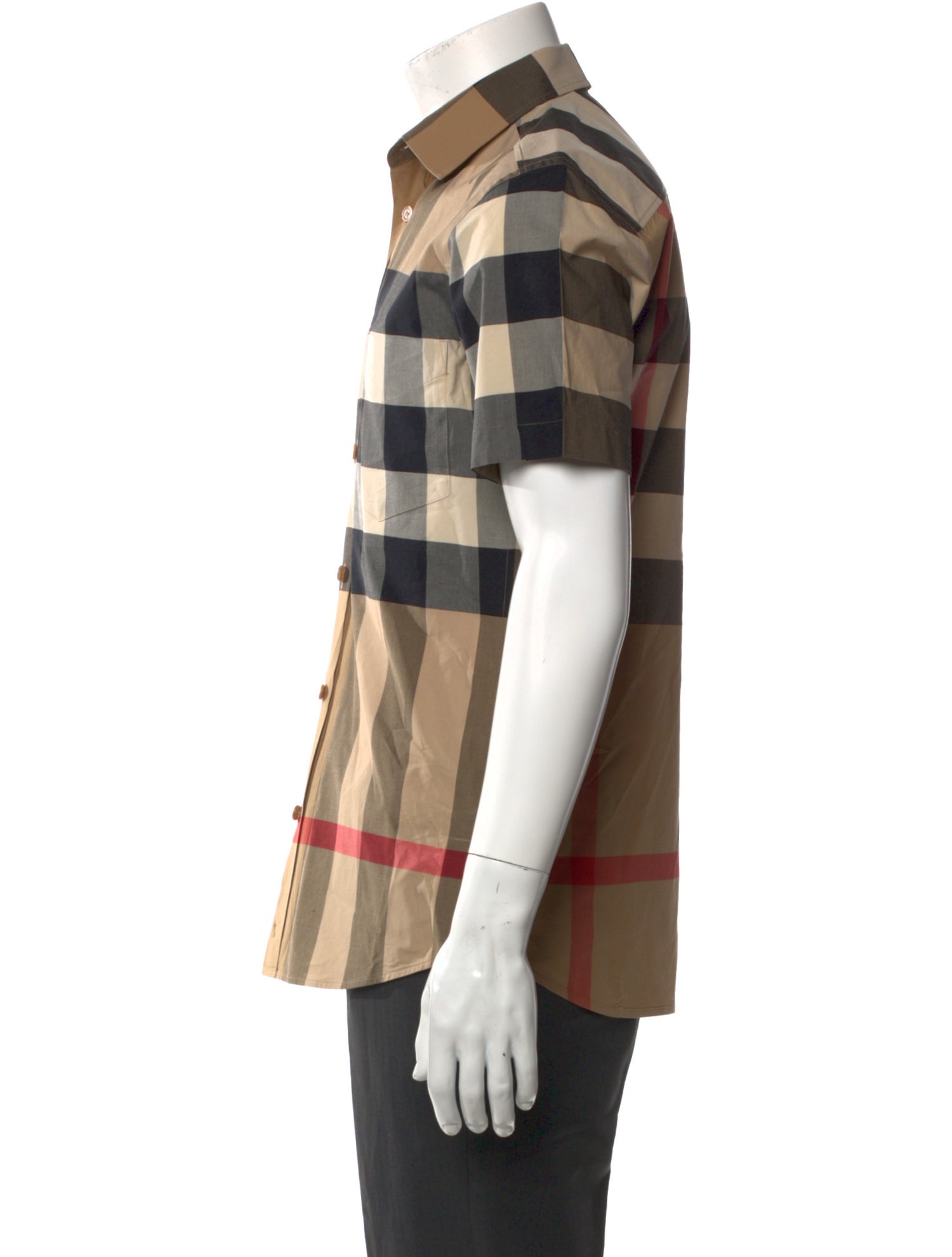 Burberry Plaid Print Short Sleeve Shirt