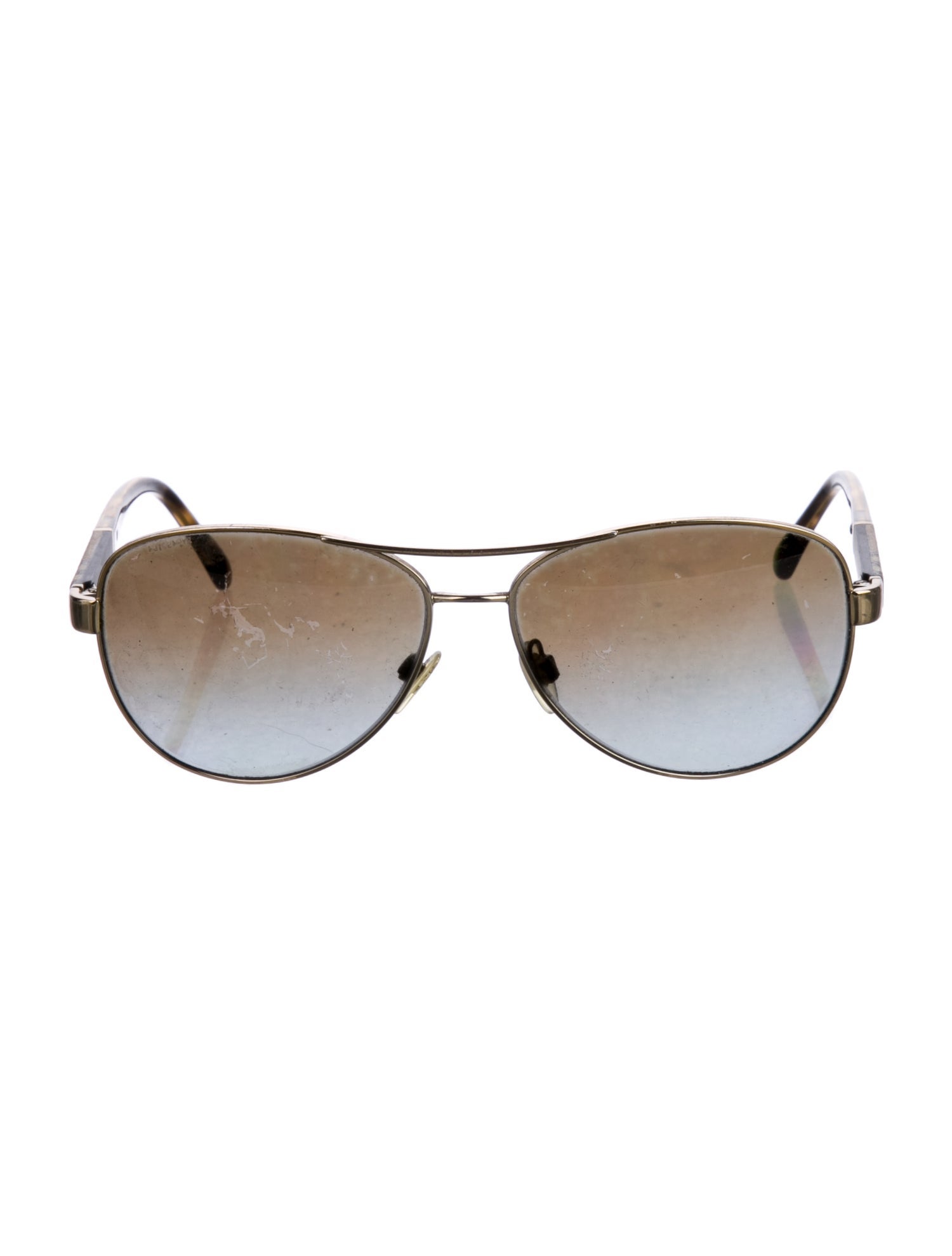 Burberry Nova Check Pattern Aviator Sunglasses