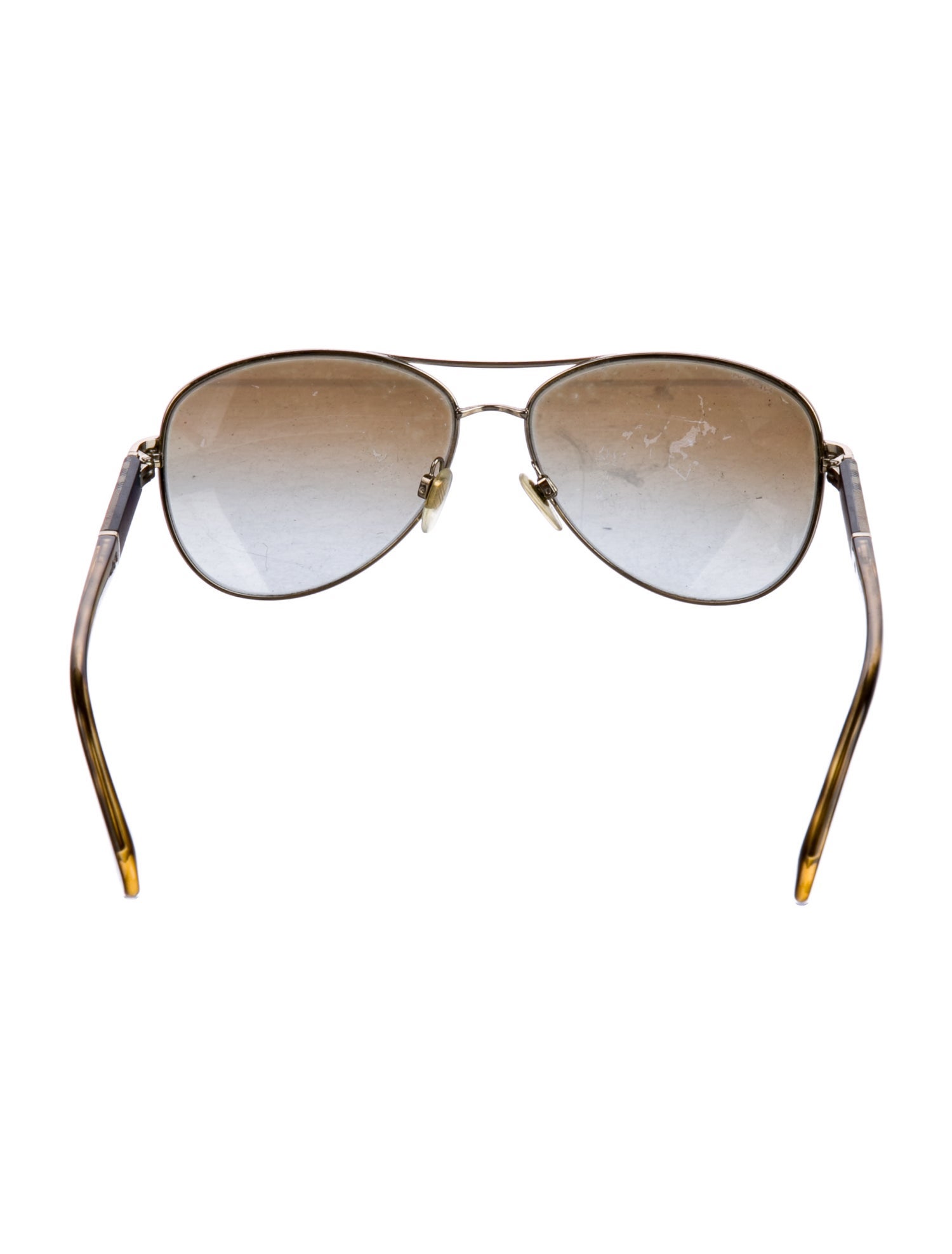 Burberry Nova Check Pattern Aviator Sunglasses