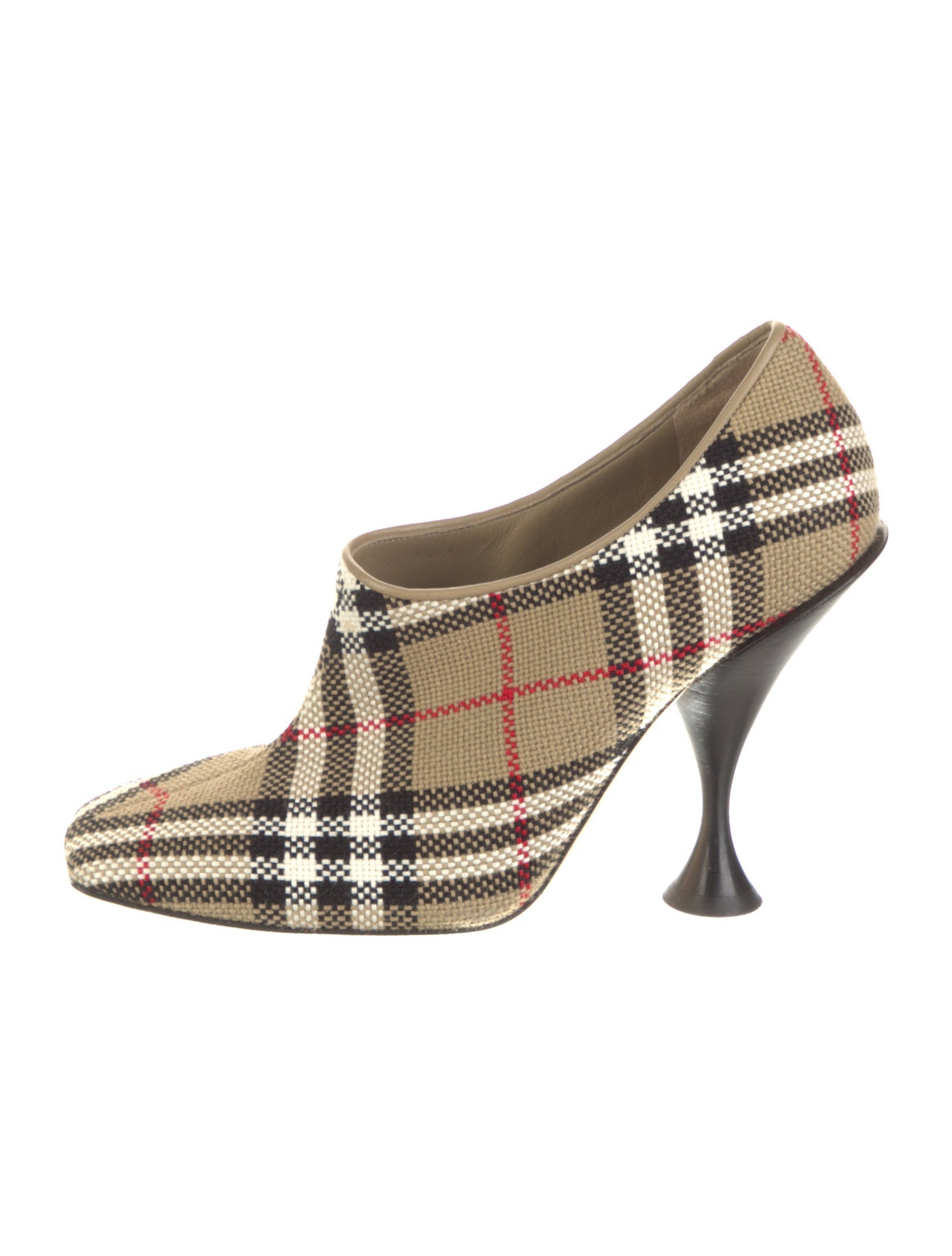 Burberry Canvas Plaid Print Pumps