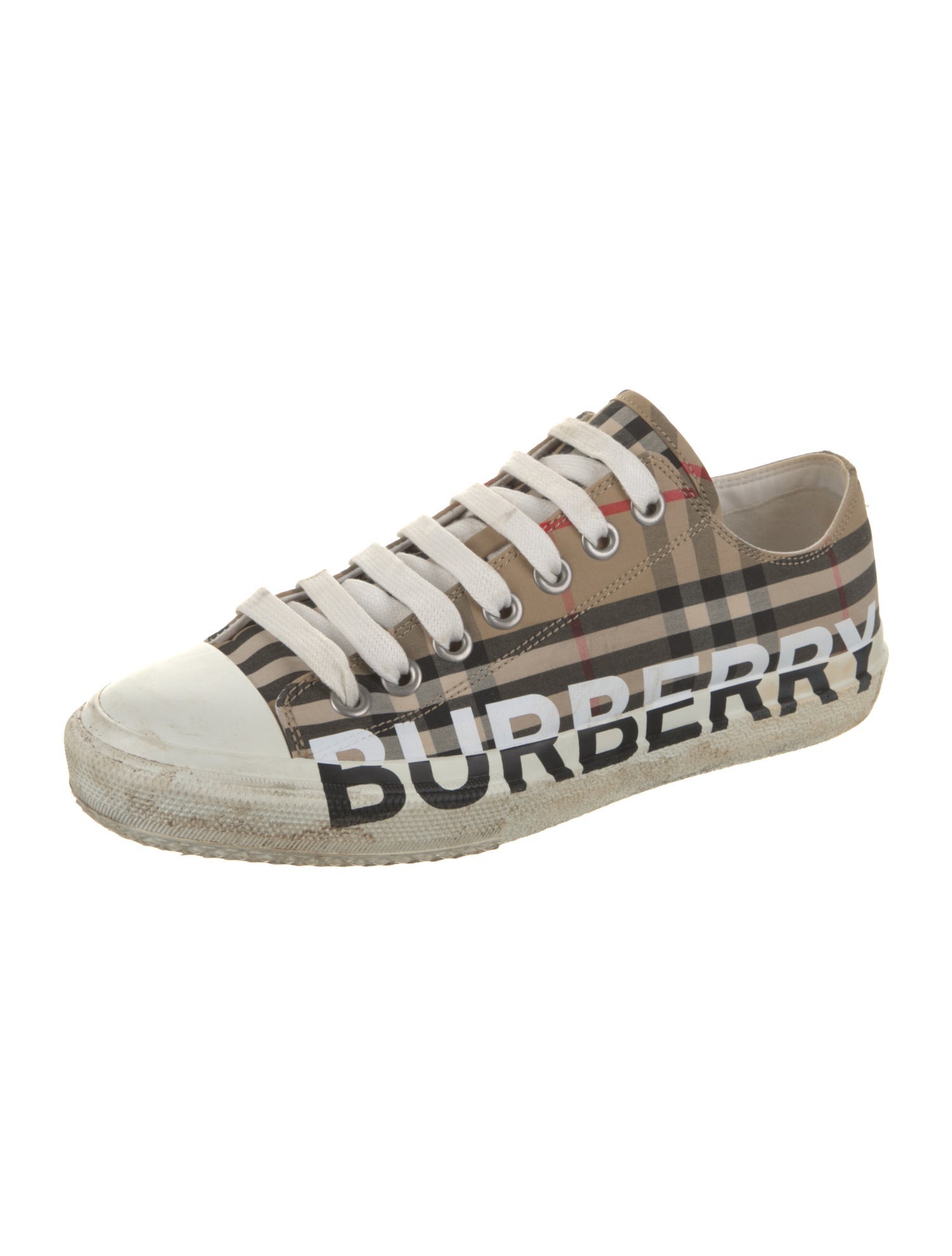 Burberry Nova Check Pattern Canvas Sneakers