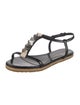 Burberry Abstract Check Patent Leather T-Strap Sandals