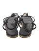 Burberry Abstract Check Patent Leather T-Strap Sandals